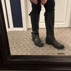Frye Black Leather Knee-High Boots